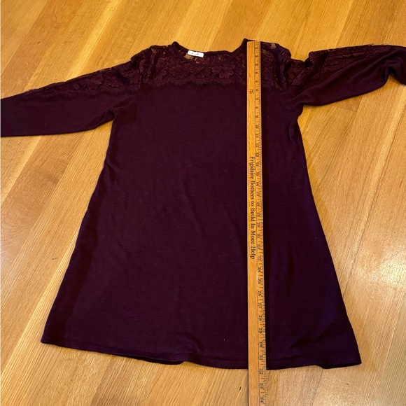 Deep Burgandy/Wine Whimsigoth dress/top with lace trim Large , fairy grunge - Picture 7 of 8